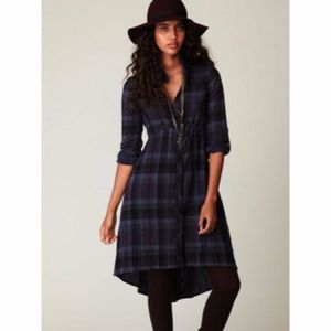 Free People Traveling Rodeo Plaid Shirt Dress